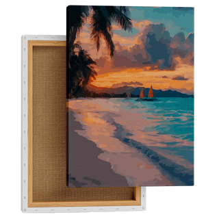 Tropical Sunset Sailboats
