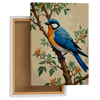 Blue Orange Bird Serenity